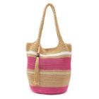 Sonoma Goods For Life&trade; Crochet Striped Bucket Bag, Women's, Pink