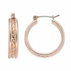 Apt. 9&reg; Twisted Rope Nickel Free Hoop Earrings, Women's, Pink