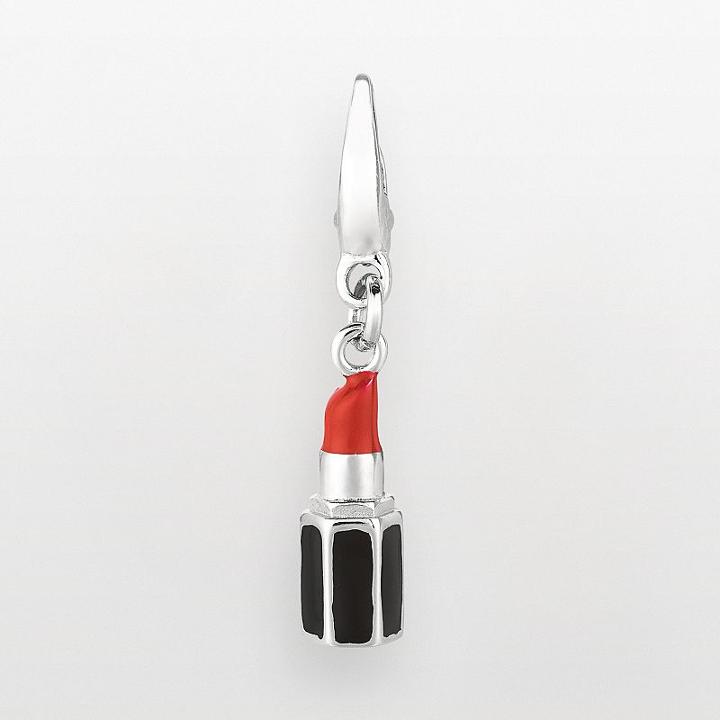 Sterling Silver Lipstick Charm, Women's, Grey