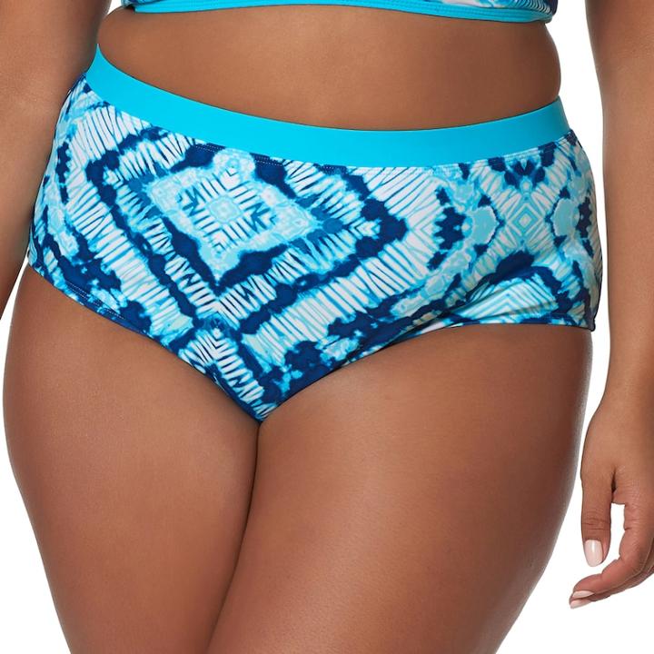 Plus Size Pink Envelope Tummy Slimmer High Waisted Bikini Bottoms, Women's, Size: 3xl, Med Green