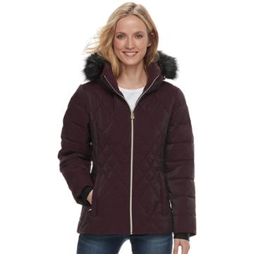 Women's Zeroxposur Gretchen Hooded Quilted Puffer Jacket, Size: Large, Dark Brown