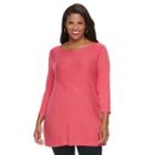Plus Size Croft & Barrow&reg; Ribbed Tunic, Women's, Size: 2xl, Brt Red