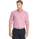 Men's Izod Classic-fit Windowpane Button-down Shirt, Size: Medium, Pink Other
