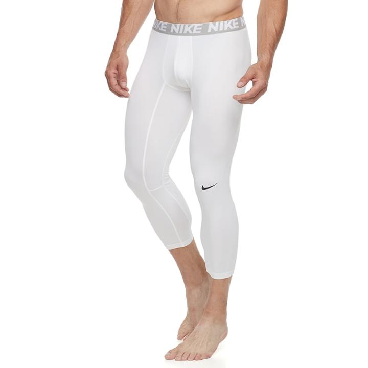 Men's Nike Three-quarter Base Layer Tights, Size: Xl, White