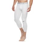 Men's Nike Three-quarter Base Layer Tights, Size: Xl, White