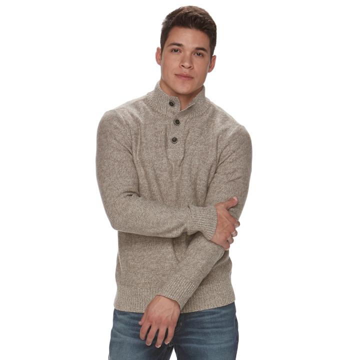 Big & Tall Men's Urban Pipeline&reg; Mockneck Sweater, Size: 4xl, Silver