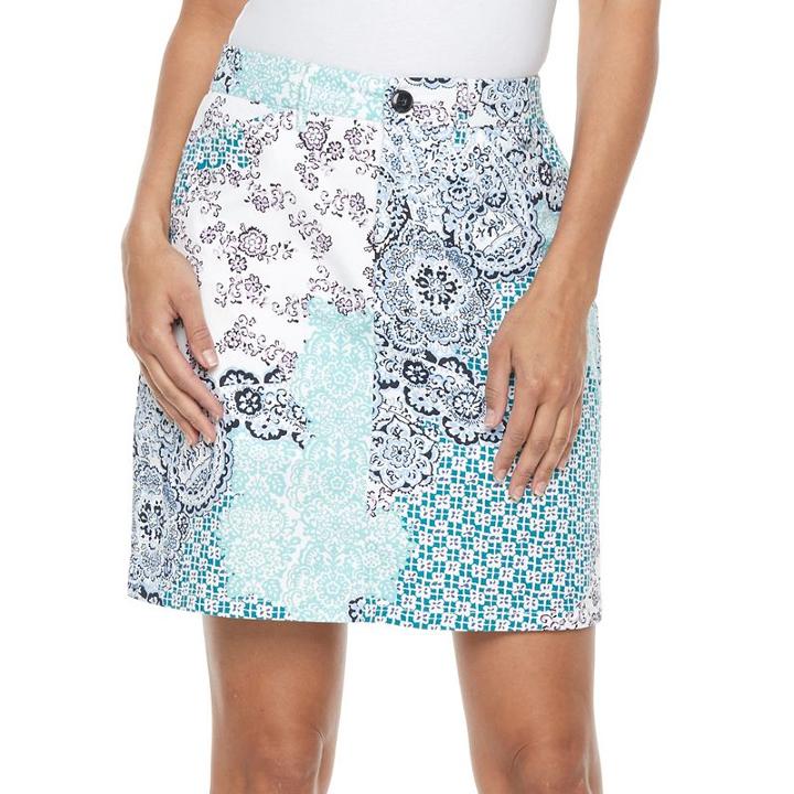 Women's Croft & Barrow&reg; Essential Twill Skort, Size: 10, Turquoise/blue (turq/aqua)