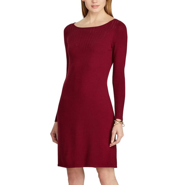 Women's Chaps Pointelle-knit Sheath Dress, Size: Xl, Red