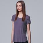 Women's Simply Vera Vera Wang Ribbed Tee, Size: Xs, Med Purple