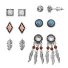 Mudd&reg; Feather, Dream Catcher & Geometric Earring Set, Teens, Multicolor