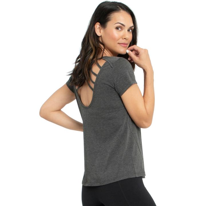 Women's Marika Monea Strappy Back Tee, Size: Xl, Med Grey