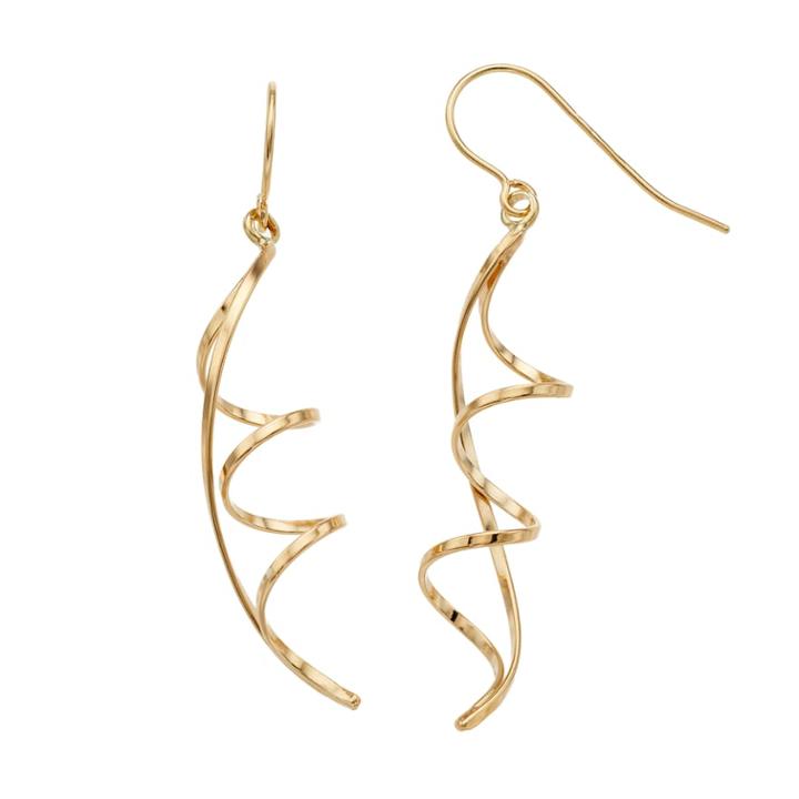 Forever 14k Twisted Ribbon Drop Earrings, Women's, Gold
