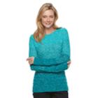 Women's Croft & Barrow&reg; Textured Sweater, Size: Xl, Turquoise/blue (turq/aqua)