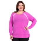 Plus Size Marika Raglan Scoopneck Yoga Tunic, Women's, Size: 3xl, Brt Purple