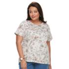 Plus Size Croft & Barrow&reg; Essential Crewneck Tee, Women's, Size: 0x, Lt Beige