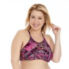 Plus Size Island Soul Curve Geometric Bikini Top, Women's, Size: 3xl, Zig Zag