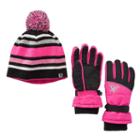 Girls 4-16 Zeroxposur Jena Ski Glove & Hat Set, Girl's, Size: S-m, Black