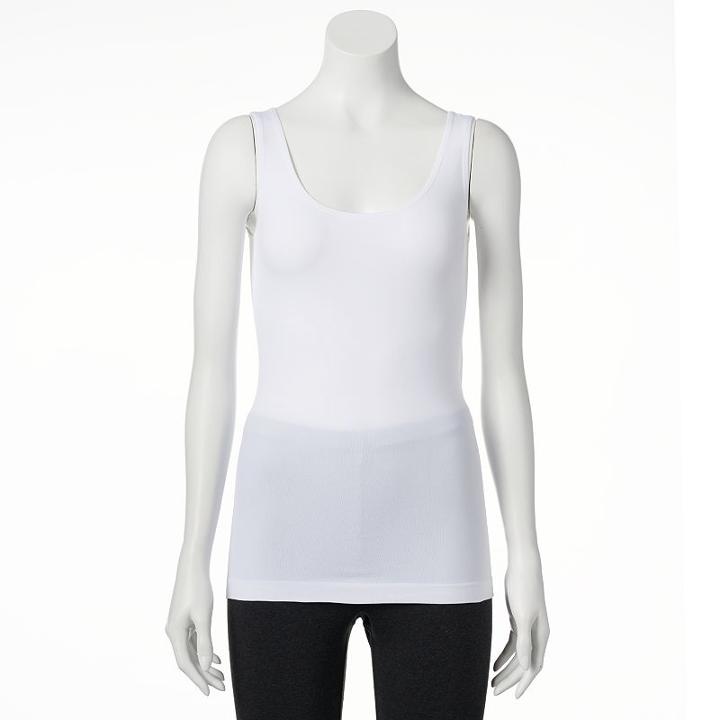 Petite Apt. 9&reg; Seamless Scoopneck Tank, Women's, Size: Pl/pxl, White