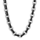 Men's Two Tone Stainless Steel Oval Chain Necklace - 24 In, Size: 24, Silver