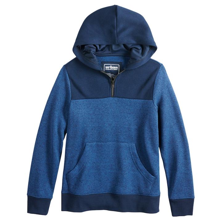 Boys 8-20 Urban Pipeline&reg; Quarter-zip Pull-over Hoodie, Size: Xl, Dark Blue