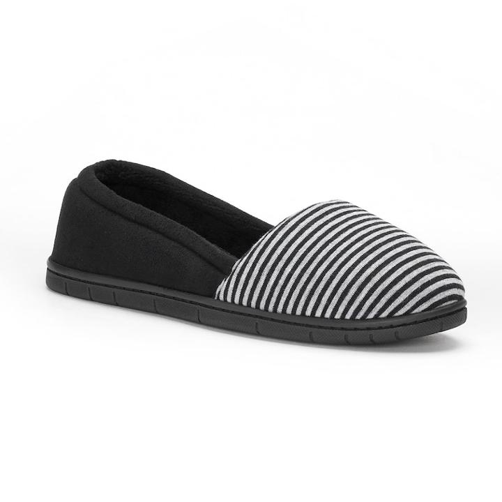 Women's Dearfoams Mini Stripe A-line Slippers, Size: Xl, Black