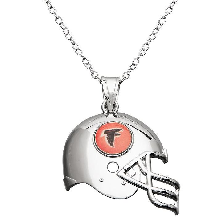 Atlanta Falcons Sterling Silver Helmet Pendant Necklace, Women's, Size: 18, Grey