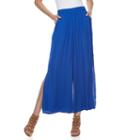 Women's Jennifer Lopez Vented Wide-leg Soft Pants, Size: Large, Dark Blue