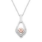 Sterling Silver Morganite & Diamond Accent Pendant Necklace, Women's, Size: 18, Pink