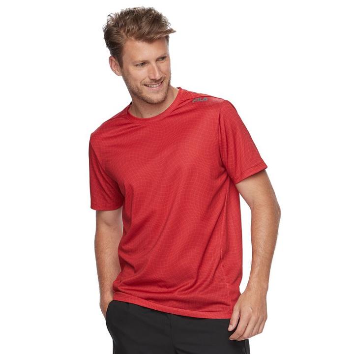 Men's Fila Sport&reg; Printed Mesh Tee, Size: Xxl, Med Red