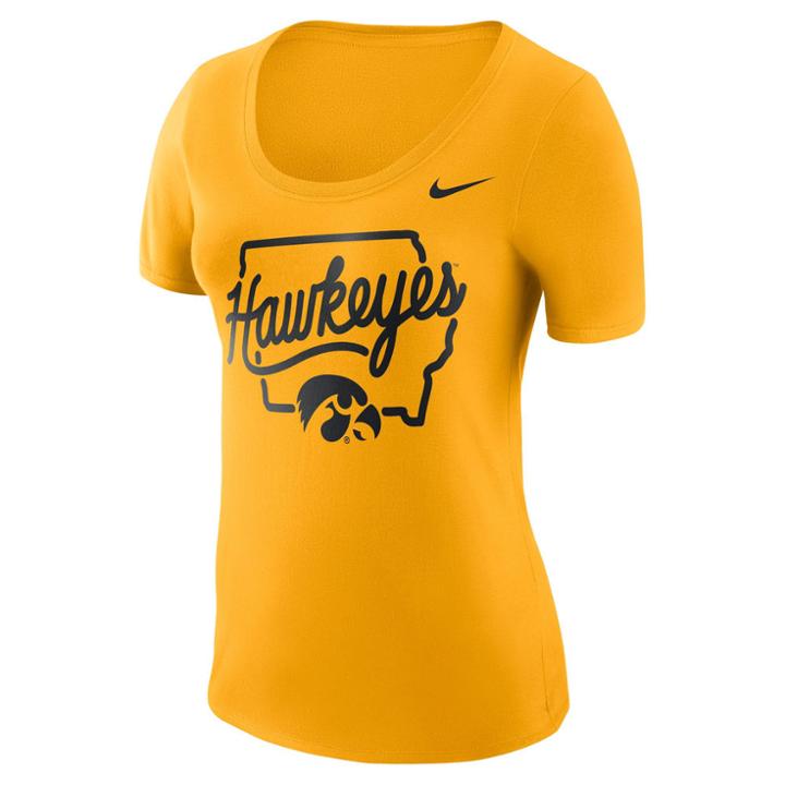 Women's Nike Iowa Hawkeyes Local Elements Tee, Size: Small, Gold