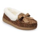 Women's Sonoma Goods For Life&trade; Perforated Microsuede Moccasin Slippers, Size: Large, Med Brown