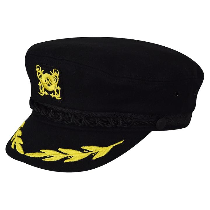 Men's Country Gentleman Wool-blend Captain's Cap, Size: 7 1/8, Black