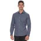 Men's Apt. 9&reg; Slim-fit Herringbone Stretch Button-down Shirt, Size: Small Slim, Blue
