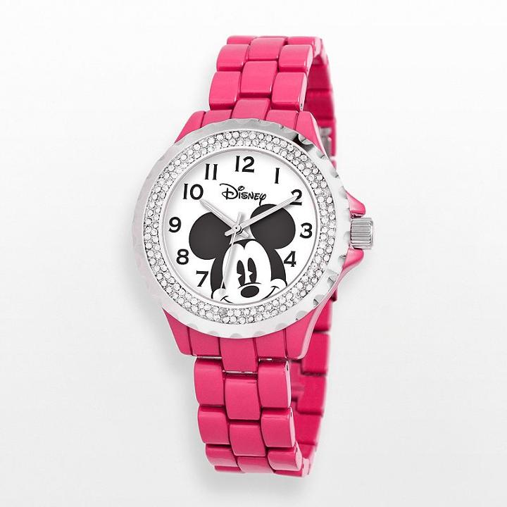 Disney's Mickey Mouse Women's Crystal Watch, Pink