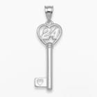 Insignia Collection Nascar Jeff Gordon Sterling Silver 24 Heart Key Pendant, Women's, Grey