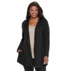 Plus Size Croft & Barrow&reg; Hooded Cardigan, Women's, Size: 1xl, Black