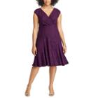 Plus Size Chaps Lace Fit & Flare Dress, Women's, Size: 24 W, Purple