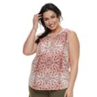Plus Size Sonoma Goods For Life&trade; Printed Tank, Women's, Size: 2xl, Med Purple