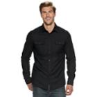 Big & Tall Men's Apt. 9&reg; Brushed 2-pocket Button-down Shirt, Size: 3xl Tall, Black