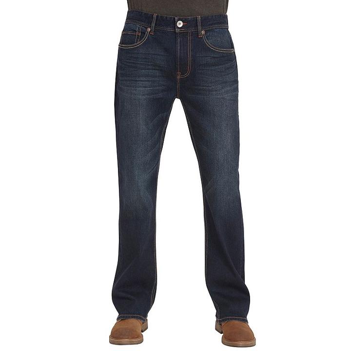 Men's Seven7 Hollis Slim-fit Bootcut Stretch Jeans, Size: 36x34, Dark Blue