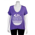 Juniors' Plus Size Grayson Threads High-low Graphic Tee, Girl's, Size: 1xl, Brt Purple