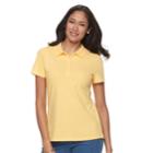 Women's Croft & Barrow&reg; Classic Solid Polo, Size: Large, Gold