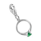 Sterling Silver Cubic Zirconia Ring Charm, Women's