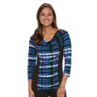 Women's Dana Buchman 3/4-sleeve Cowlneck Top, Size: Medium, Purple