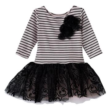 Girls 4-6x Marmellata Classics Striped Rosette Lace Tutu Dress, Girl's, Size: 6, Med Pink
