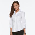 Women's Dana Buchman Button-down Camp Shirt, Size: Xs, White