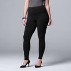 Plus Size Simply Vera Vera Wang Heavyweight Lined Leggings, Women's, Size: 2xl, Black