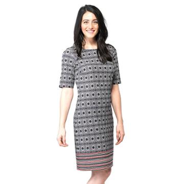 Women's Ile New York Geometric Shift Dress, Size: 12, Red