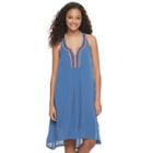 Juniors' Almost Famous Embroidered Notch Neck Dress, Girl's, Size: Small, Brt Yellow