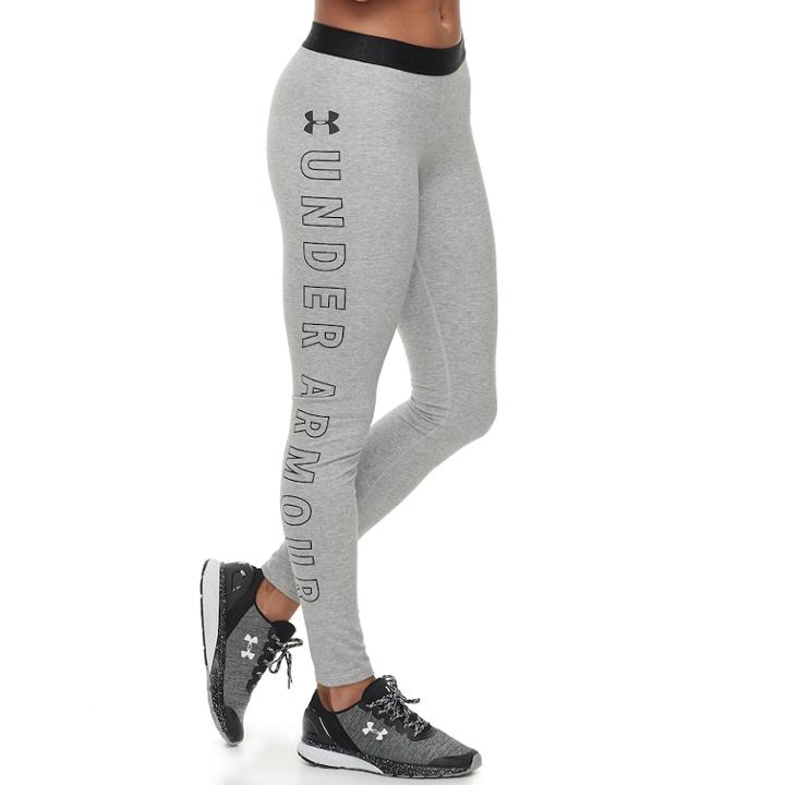 Women's Under Armour Favorite Low-rise Graphic Leggings, Size: Xs, Med Grey